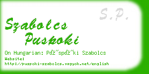 szabolcs puspoki business card